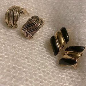 Vintage Clip on Earrings 2 Pairs Included